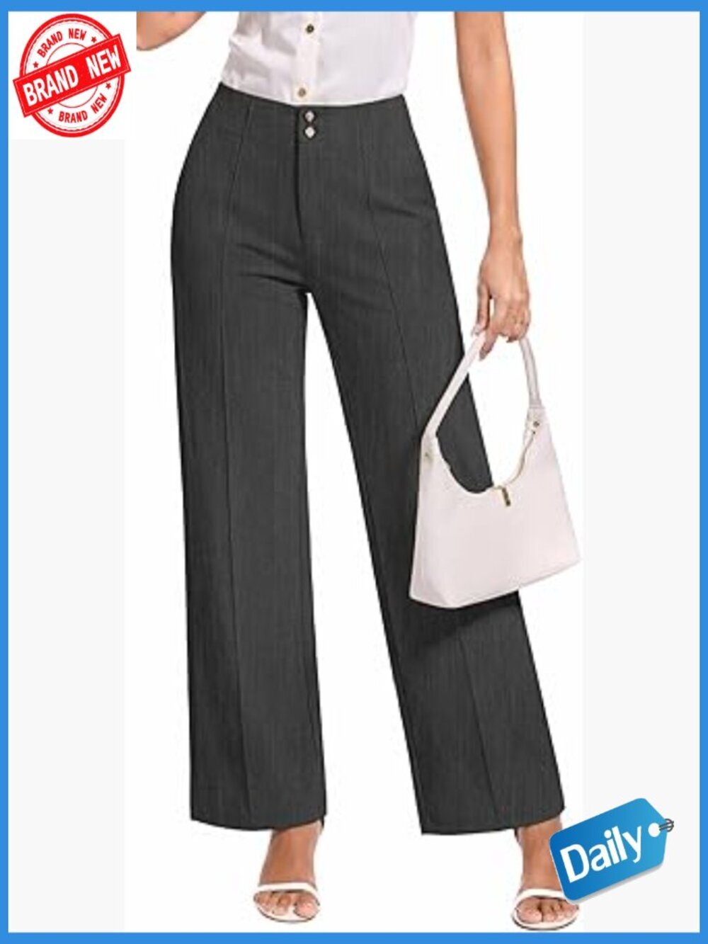 Wear to Work Straight Leg Dress Pants Stretchy Business Casual Slacks